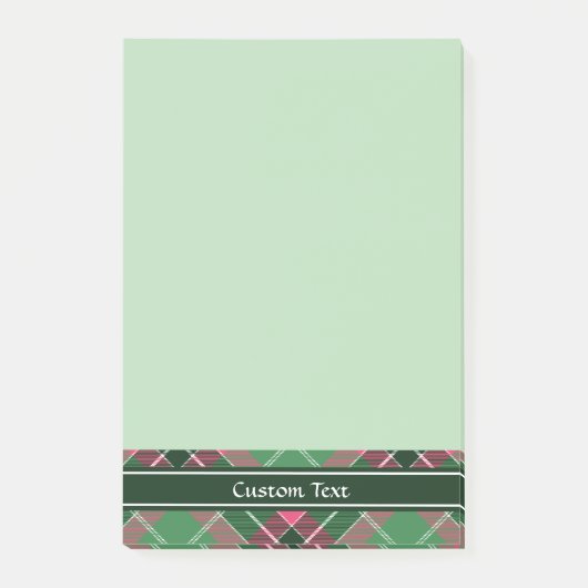 Groen en Roze Tartan Post-it® Notes (Voorkant)