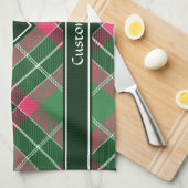 Groen en Roze Tartan Theedoek (Quarter Fold)