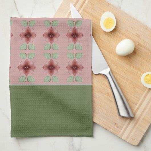 Groen en Roze Theedoek (Quarter Fold)