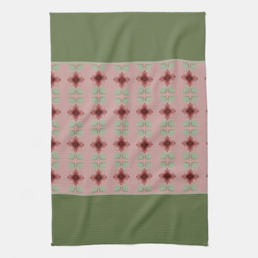 Groen en Roze Theedoek (Verticaal)