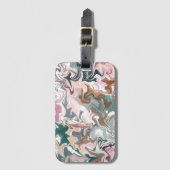 Groen en roze vloeibare acryl bagagelabel (Voorkant (verticaal))