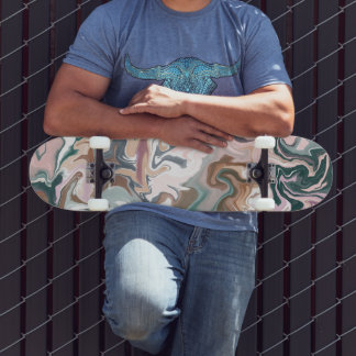 Groen en roze vloeibare acryl persoonlijk skateboard