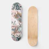 Groen en roze vloeibare acryl persoonlijk skateboard (Voorkant)