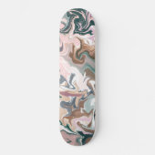 Groen en roze vloeibare acryl persoonlijk skateboard (Voorkant)