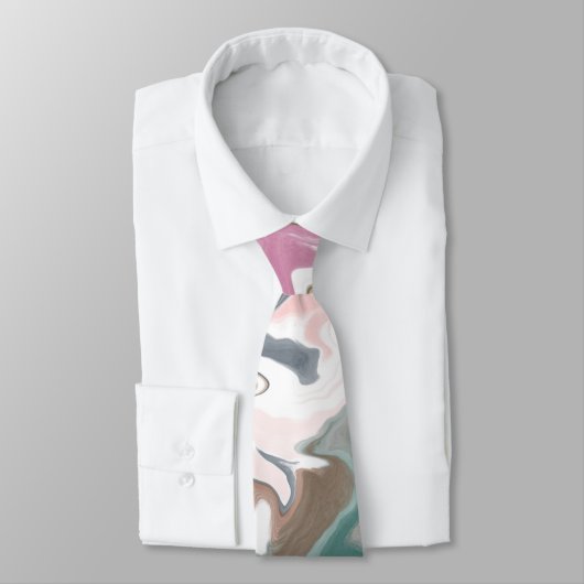 Groen en roze vloeibare acryl stropdas (Gebonden)