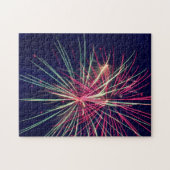 Groen en roze vuurwerk legpuzzel (Horizontaal)