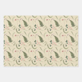 Groen en Roze wilde bloemen Inpakpapier Vel (Voorkant 2)