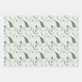 Groen en Roze wilde bloemen Inpakpapier Vel (Voorkant)