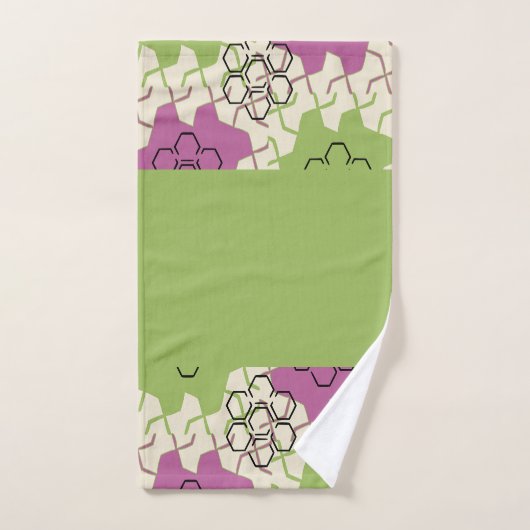 Groen en Roze Zeshoekig Bad Handdoek (Handdoek)