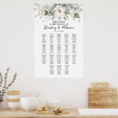 Groen en rozen bruiloft zitplaatsen grafiek 18 taf poster (Keuken)