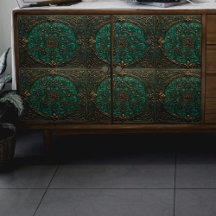 Groen en Rust Oude Windows Decoupage