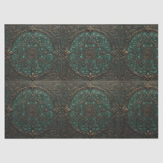 Groen en Rust Oude Windows Decoupage Tissuepapier (Voorkant)