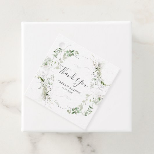 groen en schets bruiloft dank u bedankjes labels (In situ)