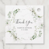 groen en schets bruiloft dank u bedankjes labels (Achterkant)