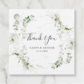 groen en schets bruiloft dank u bedankjes labels (Voorkant)