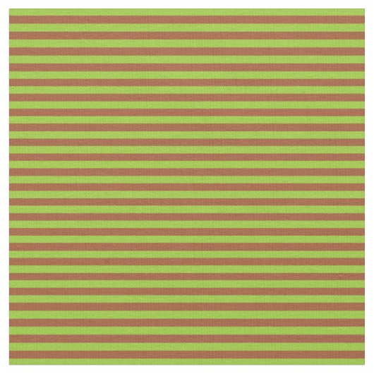 Groen en Sienna Striped Pattern Stof (Close Up)
