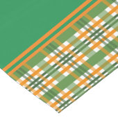 Groen en Sinaasappel geruite Korte Tafelloper (Hoek)