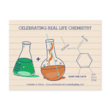 Groen en Sinaasappel Save the Date Chemistry Brief