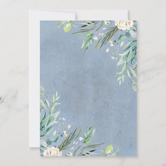 Groen en Stoffelijk Blauw Elegant Baby shower Kaart (Achterkant)