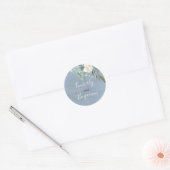 Groen en Stoffelijk Blauw Elegant Bruiloft Ronde Sticker (Envelop)