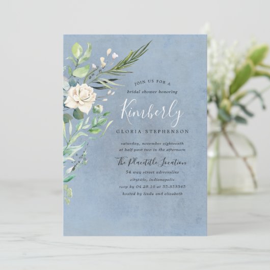 Groen en Stoffelijk Blauw Elegant Vrijgezellenfees Kaart (Staand voorkant)