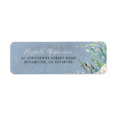 Groen en Stoffig Blauw Bruiloft Etiket (Voorkant)