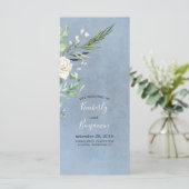 Groen en stoffige blauwe bruiloft programma's (Staand voorkant)