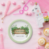 Groen en strepen St Patricks dag Ierse bruiloft Papieren Bordje (Feest)