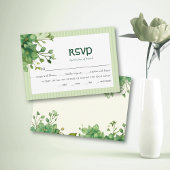 Groen en strepen St Patrick's Day bruiloft RSVP Kaartje