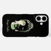 Groen en Tan Squares hand getekend boeddha silhoue Case-Mate iPhone Case (Achterkant (horizontaal))