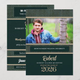 Groen en Taupe Afstuderen Class 2025 Foto Kaart