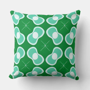 Groen en Teal Abstract Patroon Kussen