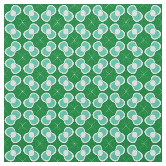 Groen en Teal Abstract Patroon Stof (Swatch)