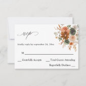 Groen en Terra Cotta Floral no Meal RSVP (Voorkant)