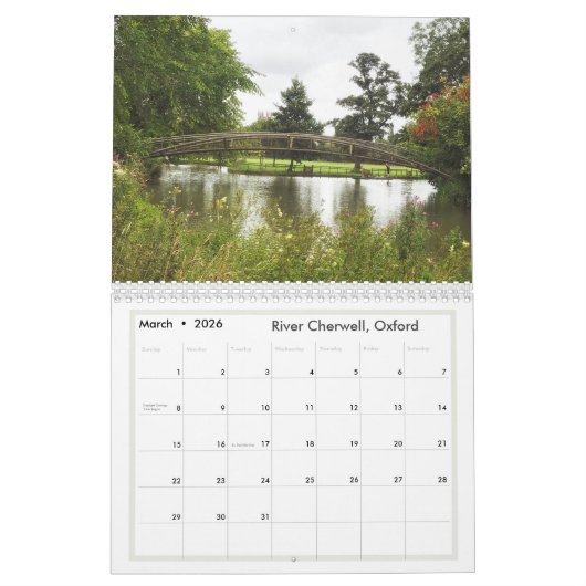 Groen en tuinen in Oxford, UK Kalender 2025 (Mar 2026)