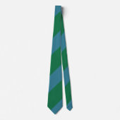 Groen en Turquoise Broad Regimental Stripe Stropdas (Voorkant)