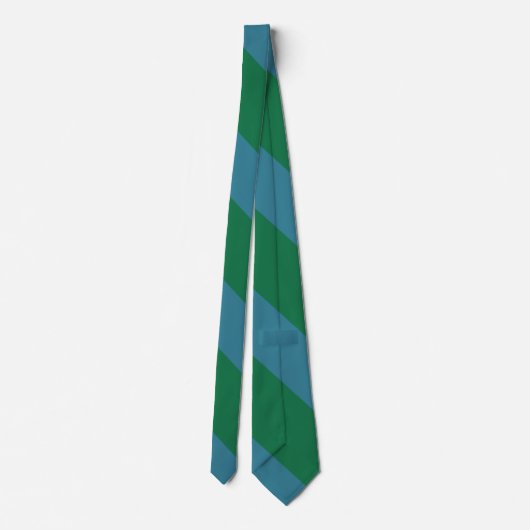 Groen en Turquoise Broad University Stripe Stropdas (Achterkant)