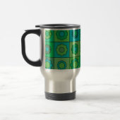Groen en Turquoise Hippie Flower Pattern Reisbeker (Links)