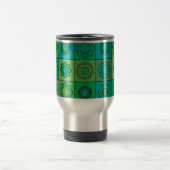Groen en Turquoise Hippie Flower Pattern Reisbeker (Center)