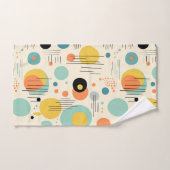 Groen en Turquoise Mid Century Modern Patroon Bad Handdoek (Handdoek)