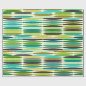 Groen en turquoise vintage abstract patroon cadeaupapier (Vlak)