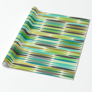 Groen en turquoise vintage abstract patroon cadeaupapier