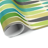 Groen en turquoise vintage abstract patroon cadeaupapier (Rol Hoek)