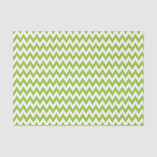 GROEN EN WHITE ZIG ZAG STRIPES TISSUEPAPIER (Voorkant)