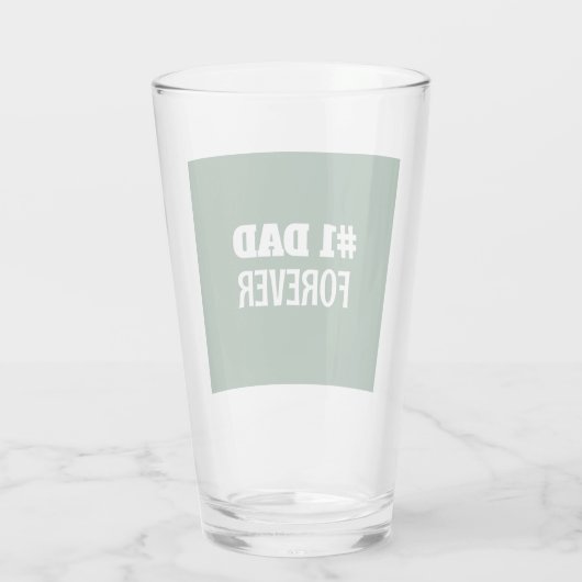 Groen en Wit #1 Papa Forever Vaderdag Gift Glas (Achterkant)