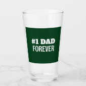Groen en Wit #1 Papa Forever Vaderdag Gift Glas (Voorkant)