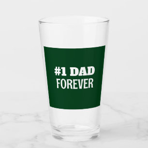 Groen en Wit #1 Papa Forever Vaderdag Gift Glas