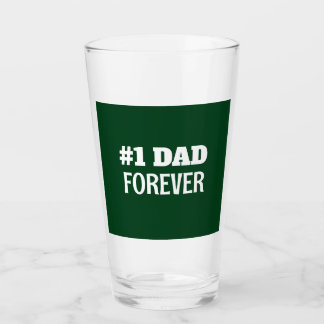 Groen en Wit #1 Papa Forever Vaderdag Gift Glas