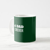 Groen en Wit #1 Papa Forever Vaderdag Gift Koffiemok (Voorkant links)