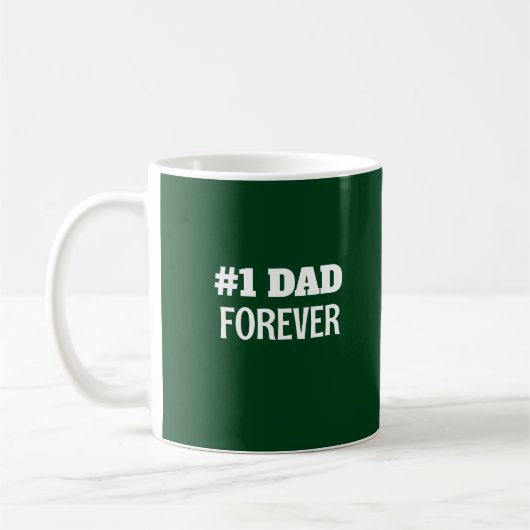 Groen en Wit #1 Papa Forever Vaderdag Gift Koffiemok (Links)